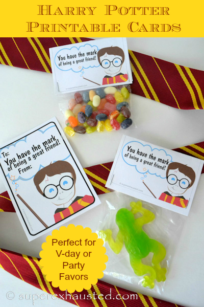 Harry Potter Printable Cards and Favor Bags